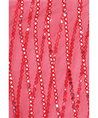 A R Silk Mirror Work Red Colour Orgenza Cotton Fancy Dupatta/Chunnis 4