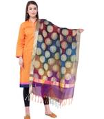 A R SILK Zari Embroidery Multi Colour Vanarasi Silk Fancy Dupattas & Chunnis