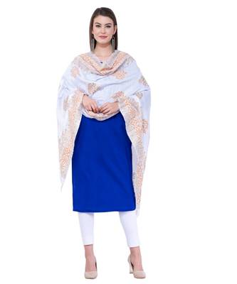 A R SILK Pahadi Print White Colour Silk Fancy Dupatta/Chunnis 3