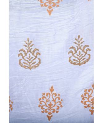 A R SILK Pahadi Print White Colour Silk Fancy Dupatta/Chunnis 4