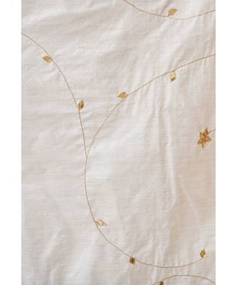A R Silk Zari Embroidery & Stone Work Light Golden Tussar Silk Fancy Dupattas & Chunnis 4