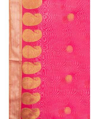 A R SILK Zari Embroidery Rani Colour Vanarasi Silk Fancy Dupattas & Chunnis 5