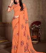 Adorable Digital Printed Crosia Lace Georgette Saree