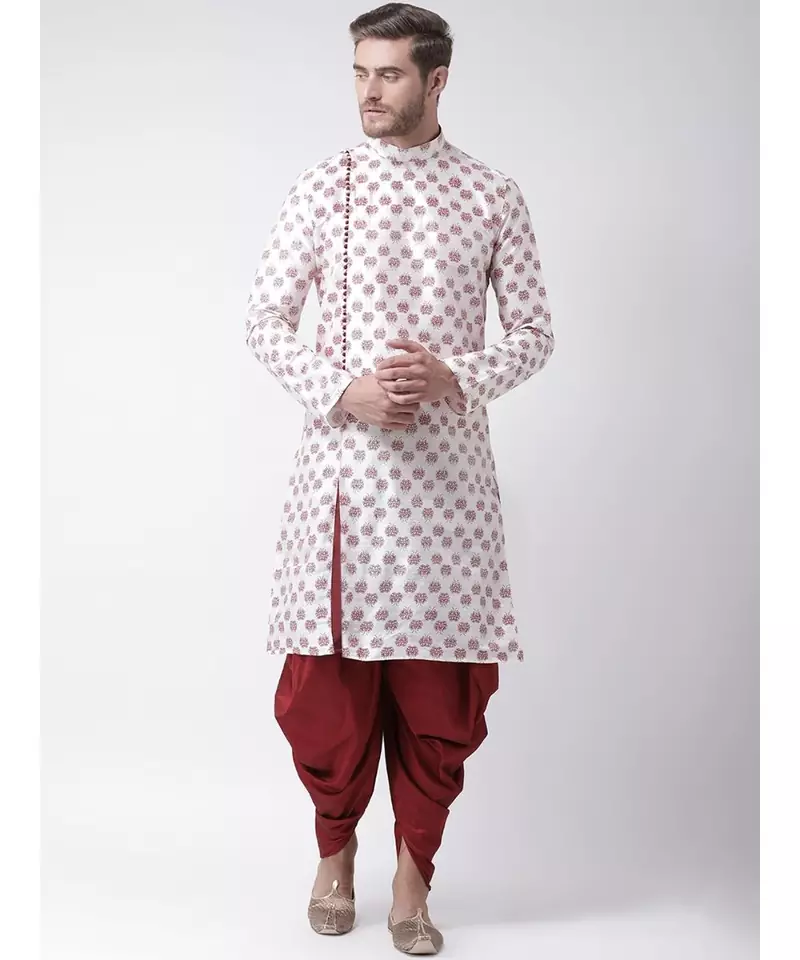 Dupion Silk Off White DEYANN Kurta with Patiala set