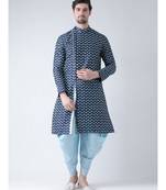 Dupion Silk Navy Blue DEYANN Kurta with Patiala set