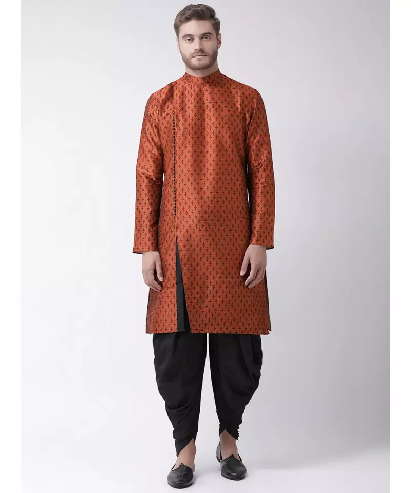 Dupion Silk Orange DEYANN Kurta with Patiala set
