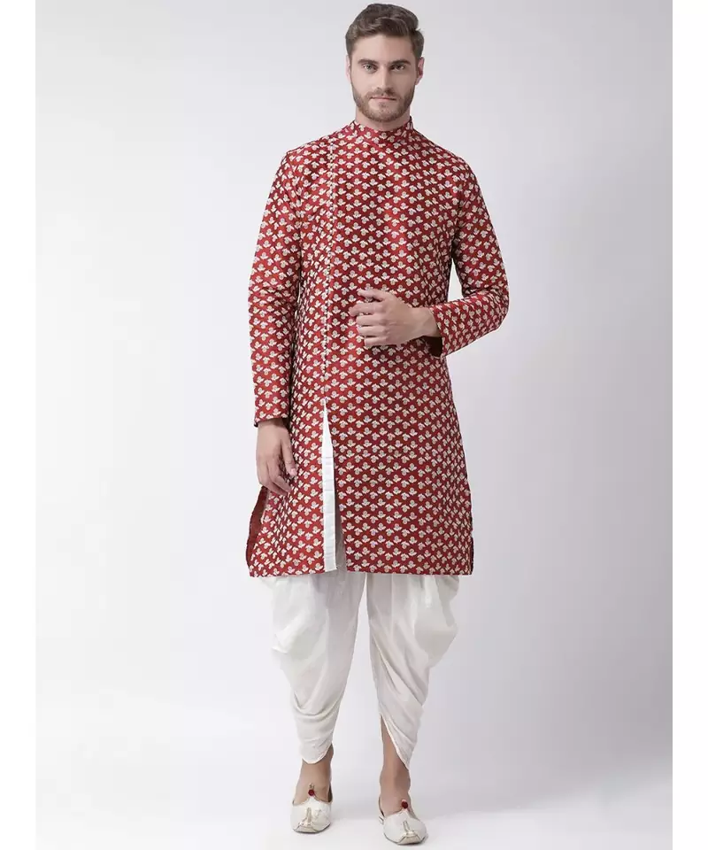 Dupion Silk Red DEYANN Kurta with Patiala set