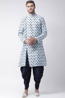 Dupion Silk Sky Blue DEYANN Kurta with Patiala set