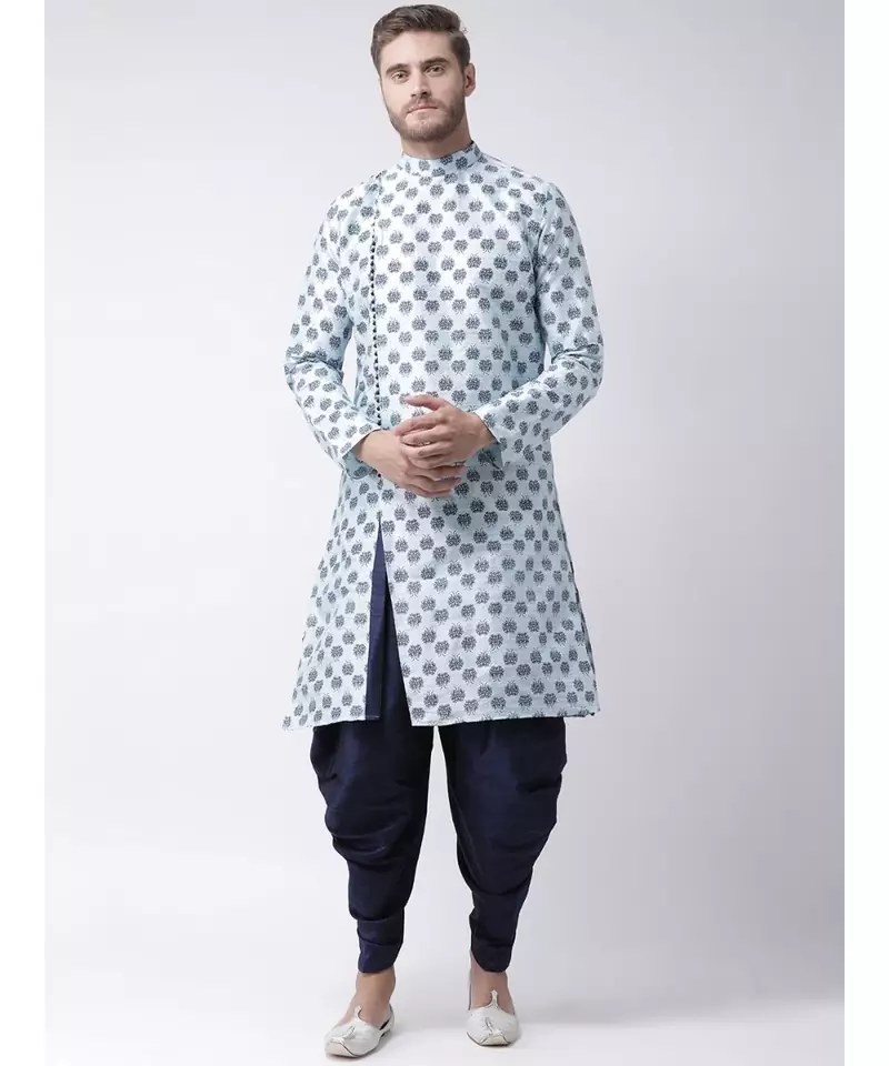 Dupion Silk Sky Blue DEYANN Kurta with Patiala set