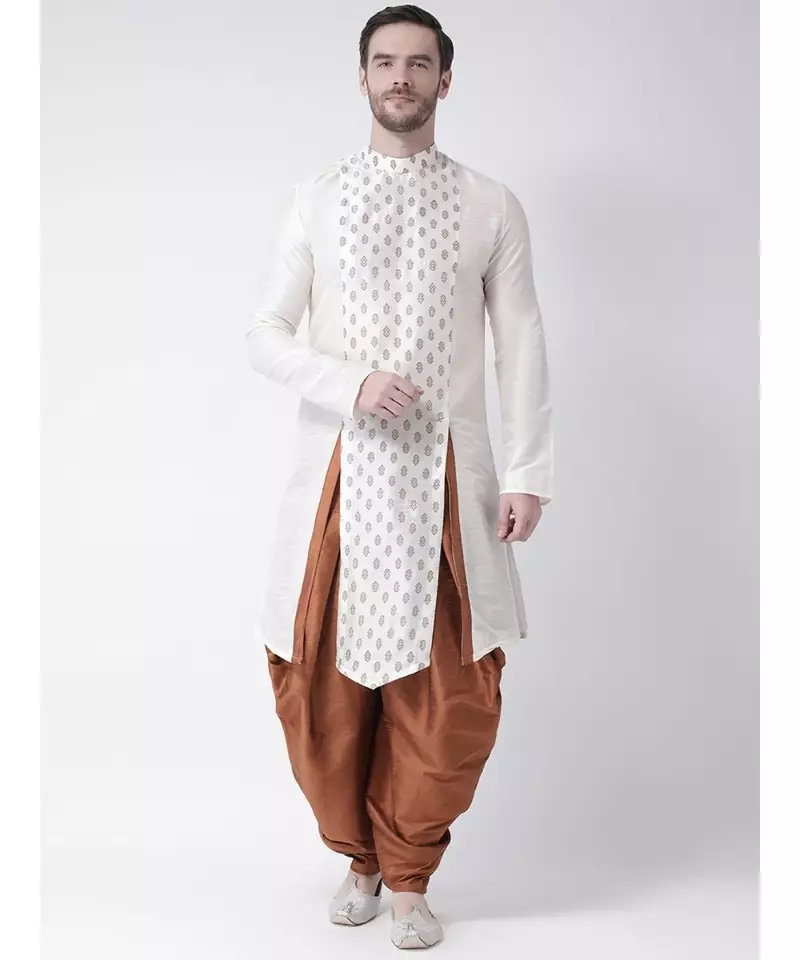 Dupion Silk Off White DEYANN Kurta with Patiala set