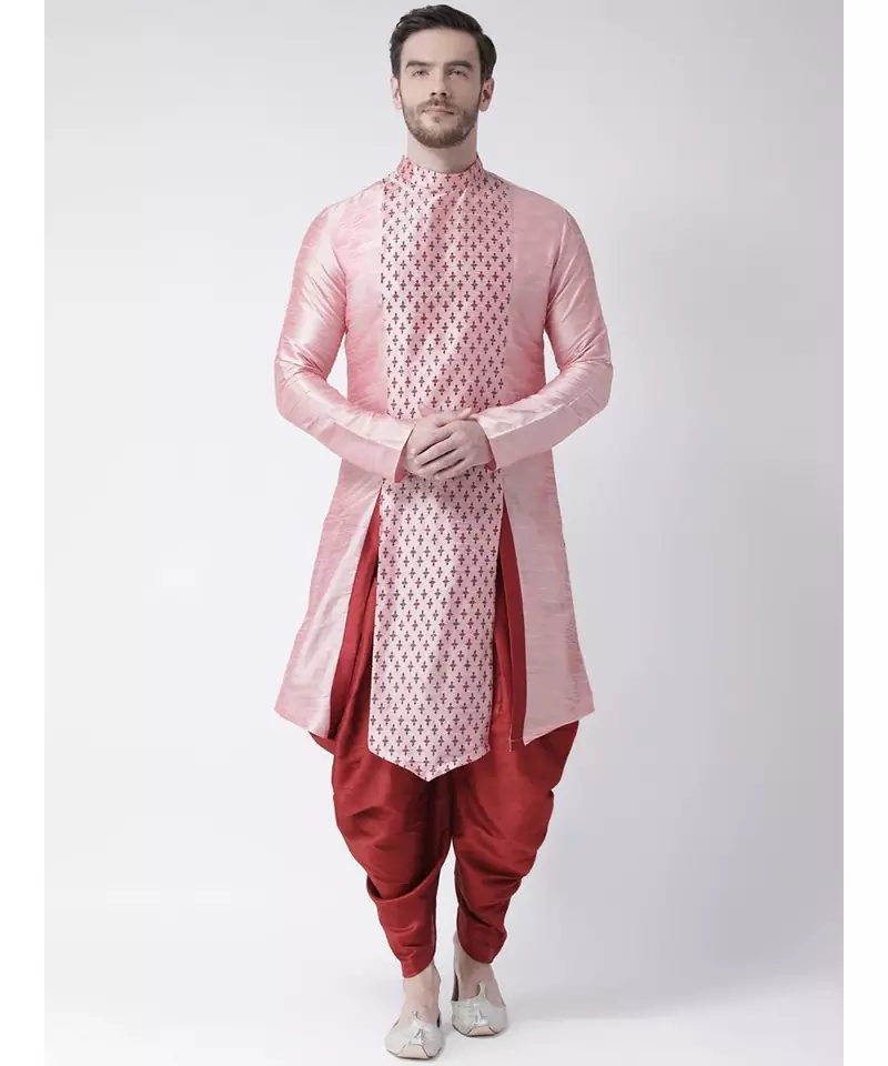 Dupion Silk pink DEYANN Kurta with Patiala set