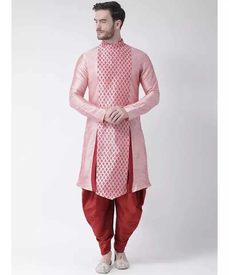 Dupion Silk pink DEYANN Kurta with Patiala set