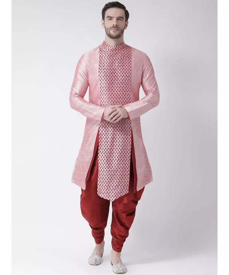 Dupion Silk pink DEYANN Kurta with Patiala set