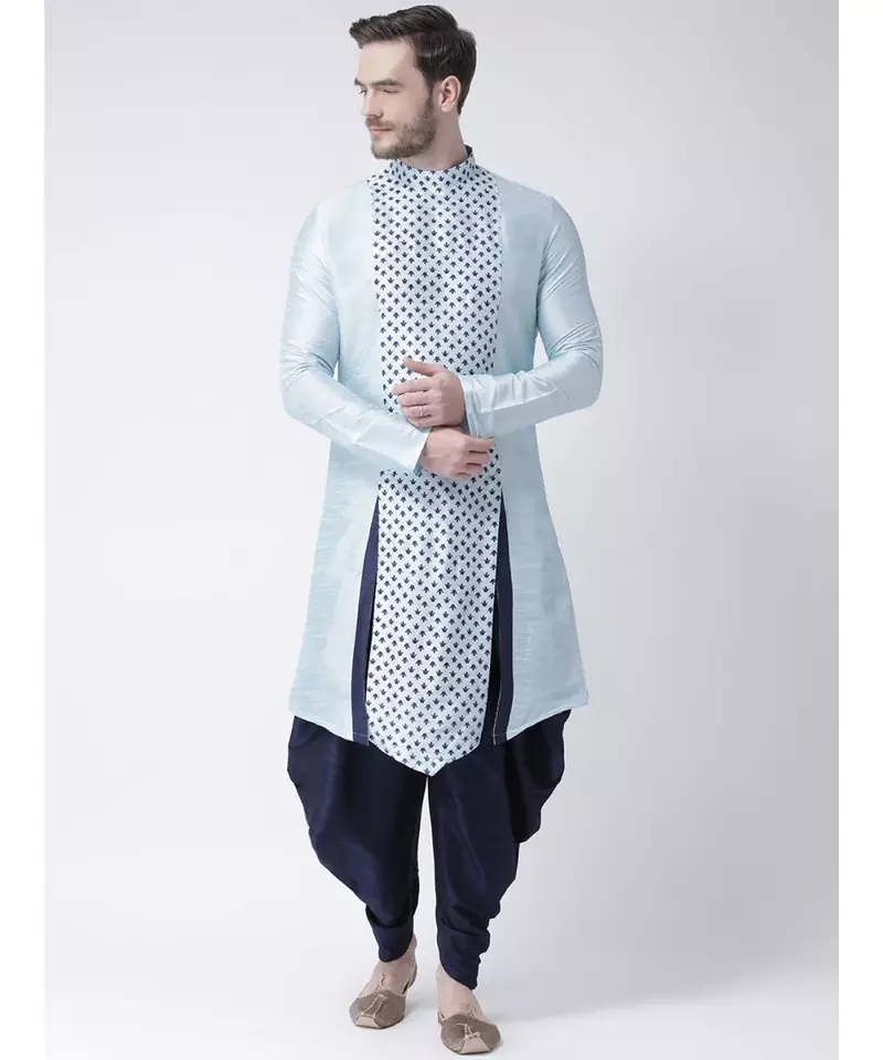 Dupion Silk Sky Blue DEYANN Kurta with Patiala set