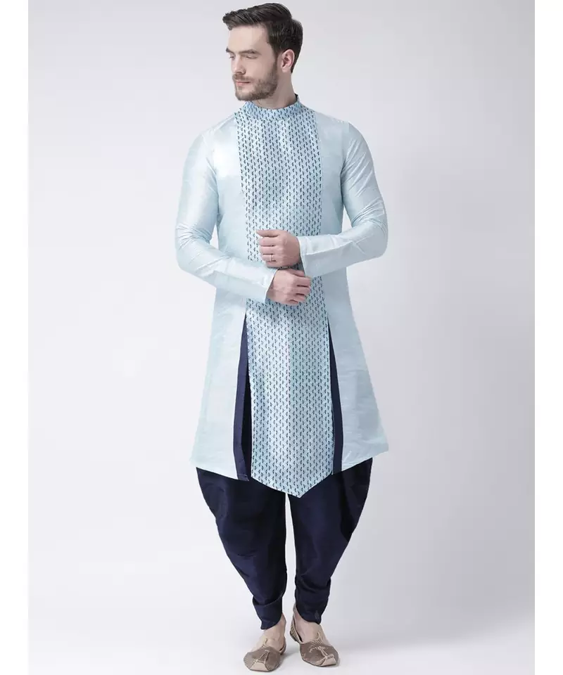 Dupion Silk Sky Blue DEYANN Kurta with Patiala set
