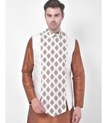 Silk Blend Off White DEYANN Ethnic Jacket