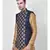 Silk Blend Navy Blue DEYANN Ethnic Jacket