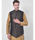 Silk Blend Black DEYANN Ethnic Jacket