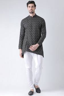 Cotton Blend Black DEYANN Kurta with Churidar set