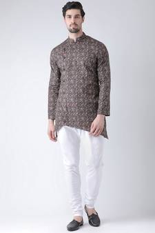 Cotton Blend Black DEYANN Kurta with Churidar set