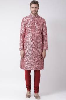 Dupion Silk pink DEYANN Kurta with Churidar set