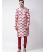 Dupion Silk pink DEYANN Kurta with Churidar set