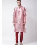 Dupion Silk pink DEYANN Kurta with Churidar set