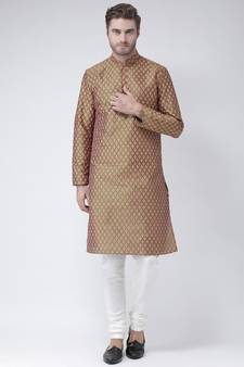 Dupion Silk Green DEYANN Kurta with Churidar set