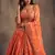 Stunning Orange Organza Zari and Sequins Work Floral Wedding Lehenga Choli for Women