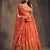 Stunning Orange Organza Zari and Sequins Work Floral Wedding Lehenga Choli for Women