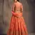 Stunning Orange Organza Zari and Sequins Work Floral Wedding Lehenga Choli for Women