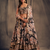 Stunning Black Organza Zari and Sequins Work Floral Wedding Lehenga Choli for Women