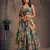 Stunning Teal Blue Organza Zari and Sequins Work Floral Wedding Lehenga Choli for Women