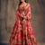 Stunning Red Organza Zari and Sequins Work Floral Wedding Lehenga Choli for Women