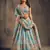 Stunning Sky Blue Organza Zari and Sequins Work Floral Wedding Lehenga Choli for Women