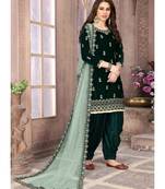 Dark Green Embroidered Punjabi Salwar Suit