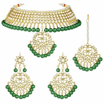 Kach Kundan Green Pearl Bestseller Jewellery Set 1