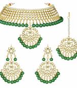 Kach Kundan Green Pearl Bestseller Jewellery Set