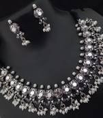 Latest Bollywood Style Oxidized Copper Base Mirror Jewellery set