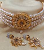 Golden Kach Pearl Choker Latest Bollywood Style Jewellery Set