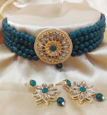 Green Kach Pearl Choker Latest Bollywood Style Jewellery Set 1