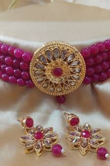 Ruby Kach Pearl Choker Latest Bollywood Style Jewellery Set