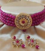 Ruby Kach Pearl Choker Latest Bollywood Style Jewellery Set