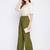 Olive plain rayon palazzo-pants