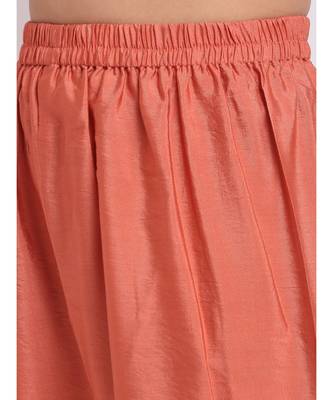 Tangerine Sequin Yoke A-Line Kurti with Straight Pants 5