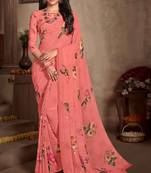 Digital Printed Crosia Lace Georgette Saree