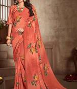 Digital Printed Crosia Lace Georgette Saree