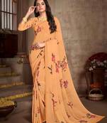 Digital Printed Crosia Lace Georgette Saree