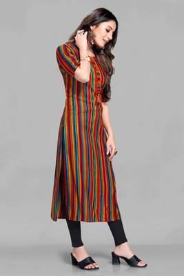 Multicolor printed rayon ethnic-kurtis 3
