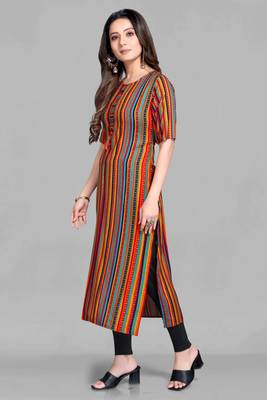 Multicolor printed rayon ethnic-kurtis 4